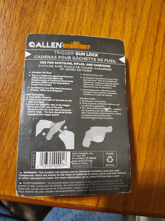 Allen trigger gun lock