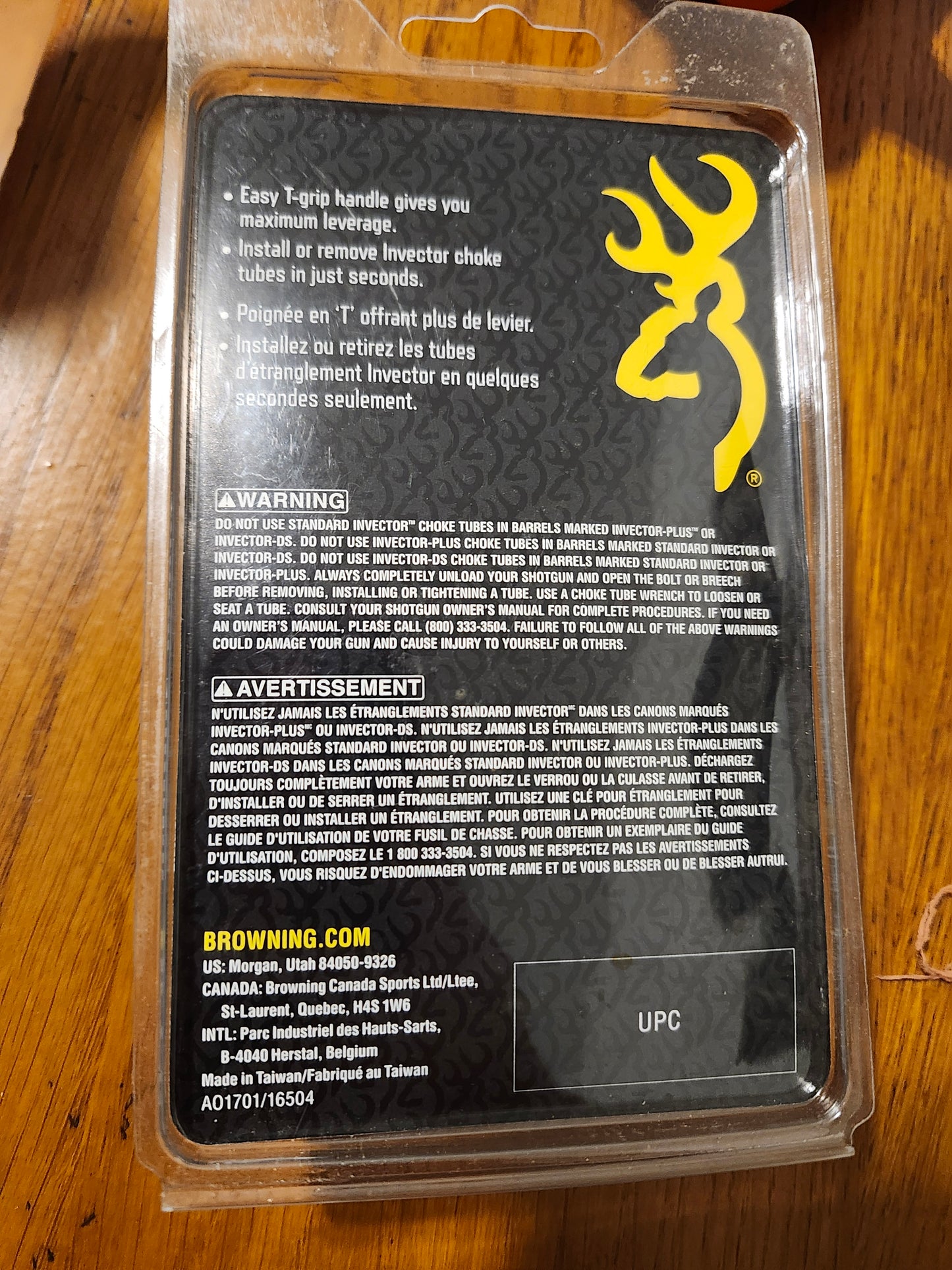 Browning Invector choke tube wrench